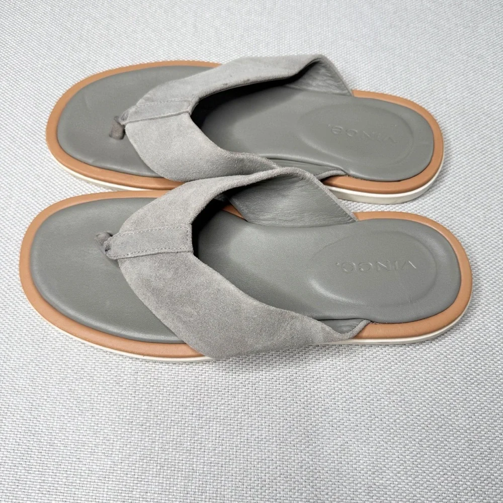 Vince ​Dean Men's Thong Toe Smoke Suede Sandals Size 9‎ 42.5